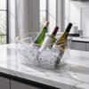 Eiskübel mit Griff, 12/18L Bier-Wein-Kühler für Party, Klarer Getränkebehälter für Mimosa & Cocktailbar, Tragbarer Champagner