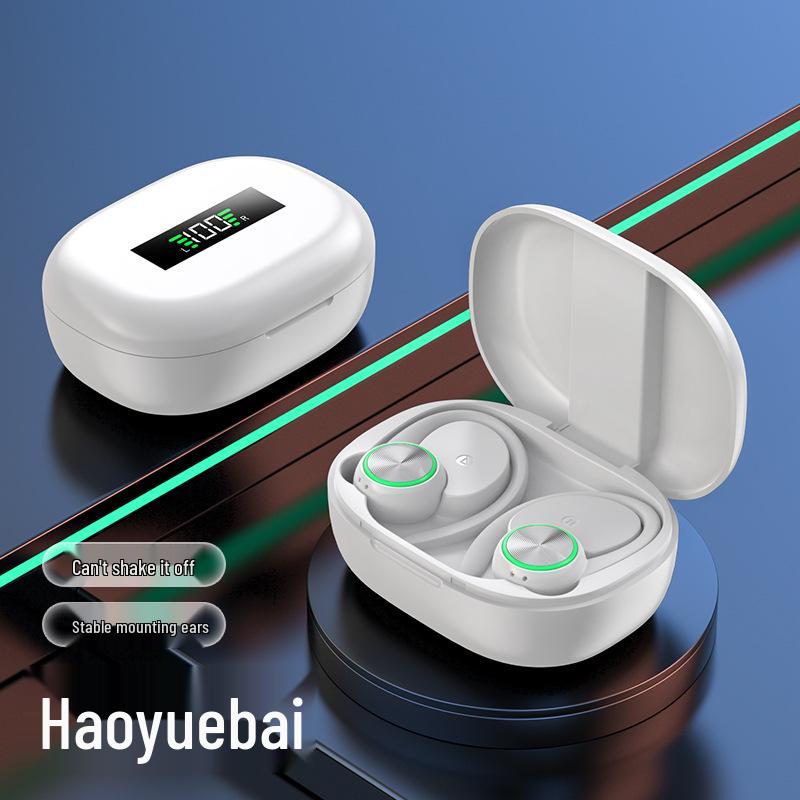 Wireless Bluetooth Earphones with Noise Cancelling and Smart Display, Sport Ear Hook Design