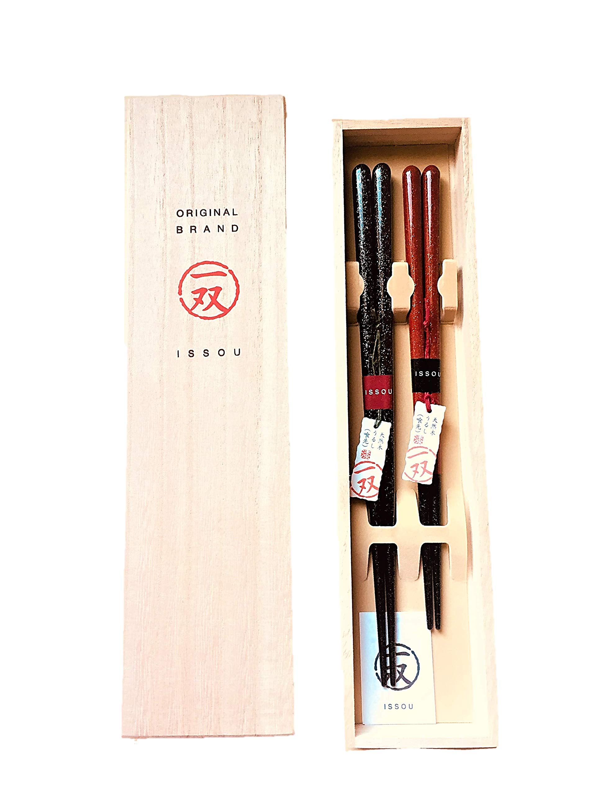 

Wedding Paulownia Wood Pair of Two Stylish Wakasa Starry Rain One Pair Couple s Chopsticks, Gift, Box, Chopsticks, Pairs, High-Quality Chopsticks, чёрный