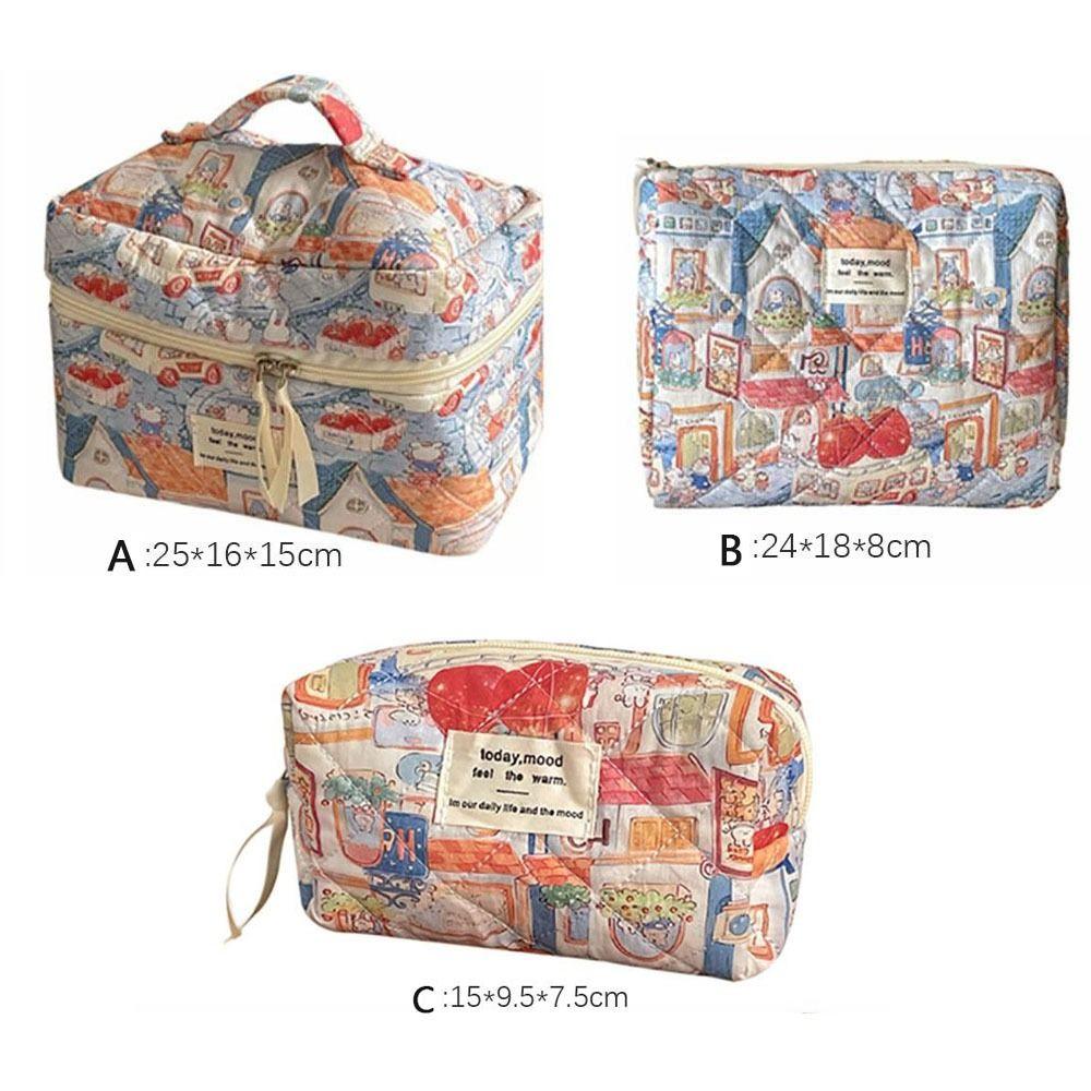 High Quality Cartoon Animals Pattern Makeup Bag Large Capacity Zipper Pouch Quilted Bag Toiletry Bag Travel Organizer
