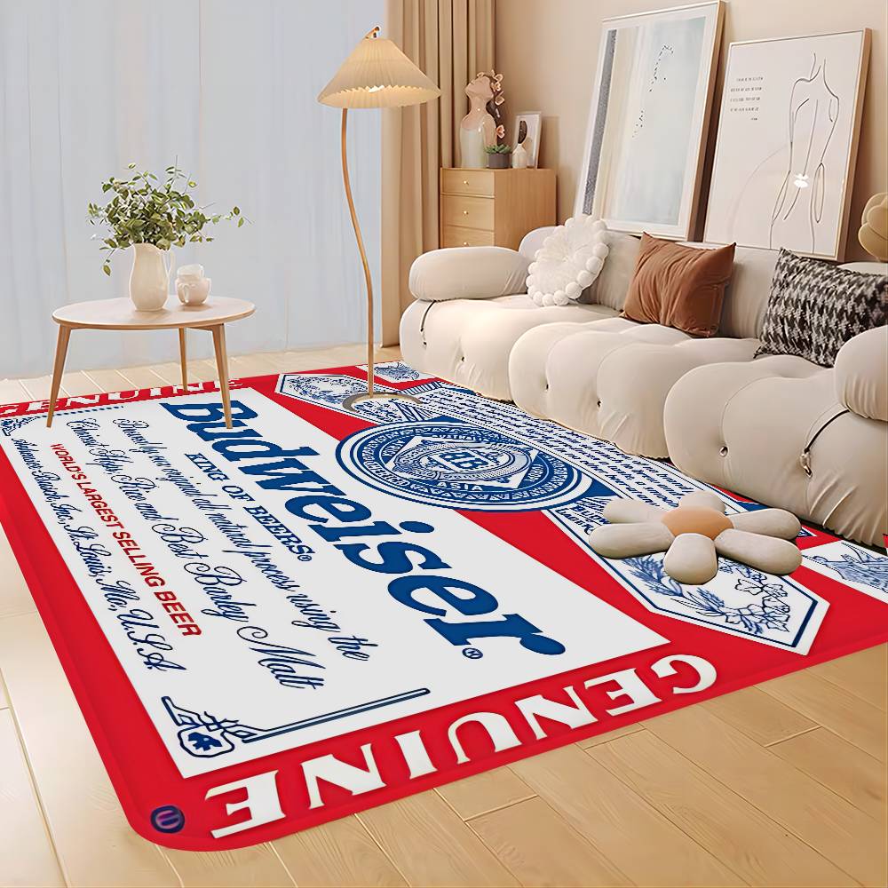 King Of Beer B-Budweiser Floor Mat INS Style Soft Bedroom Floor House Laundry Room Mat Anti-skid Household Carpets