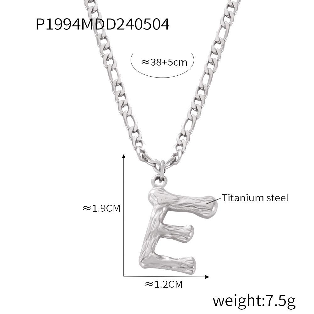 Simple Light Luxury Titanium Steel 26 Letter Necklace Niche Non-Fading Necklace Gold Tree Pattern Jewelry