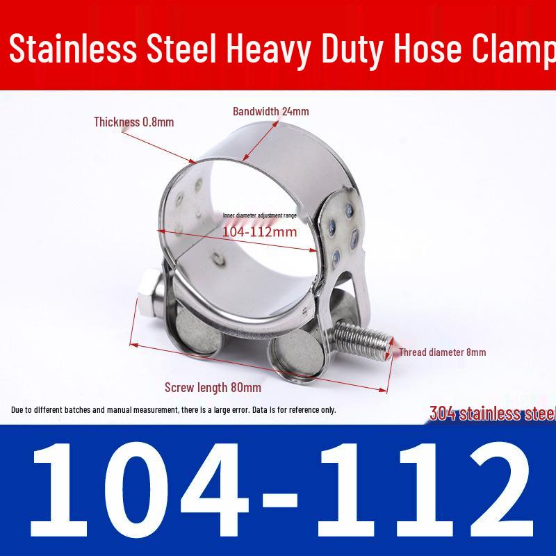304 Stainless Steel European-Style Heavy-Duty Worm Drive Hose Clamp