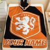 1PC Custom Name KNVB Patterned Flannel Blanket Suitable For All Seasons for Home Decor Warmth and Comfort Gifts Holiday Present