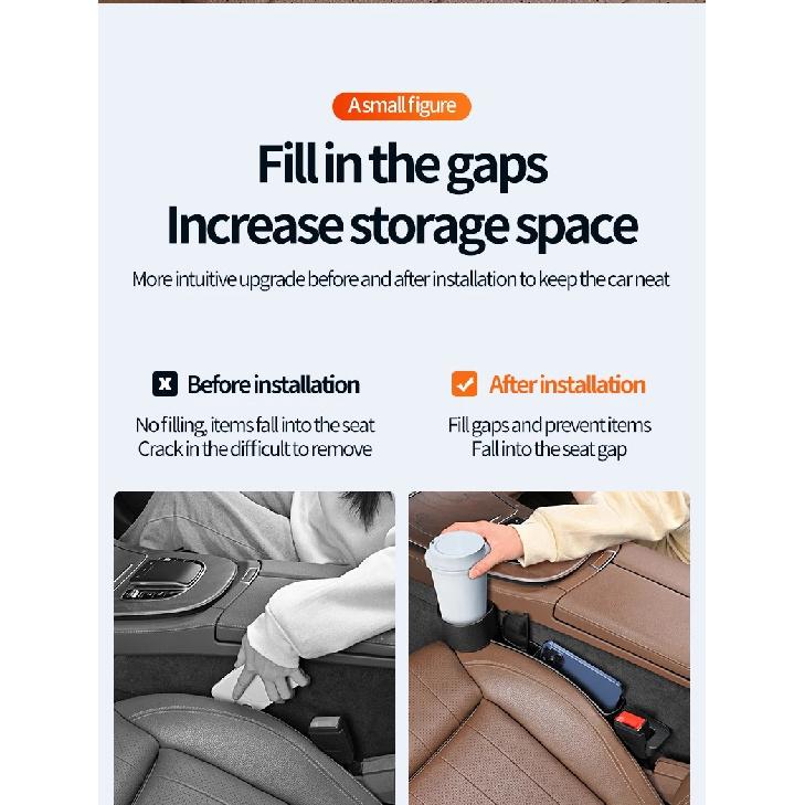 Upgrade Car Seat Gap Filler Organizer Car Side Seat Gap Filler with Cup Holder and Hook 2 Pack Auto Storage Interior Accessories