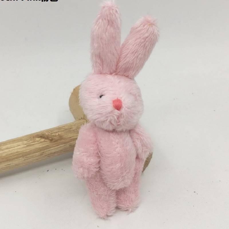 Mini 6cm Long Hair Jointed Rabbit Plush Teddy Bear Doll Diy Decor Clothing Gift Box Accessory