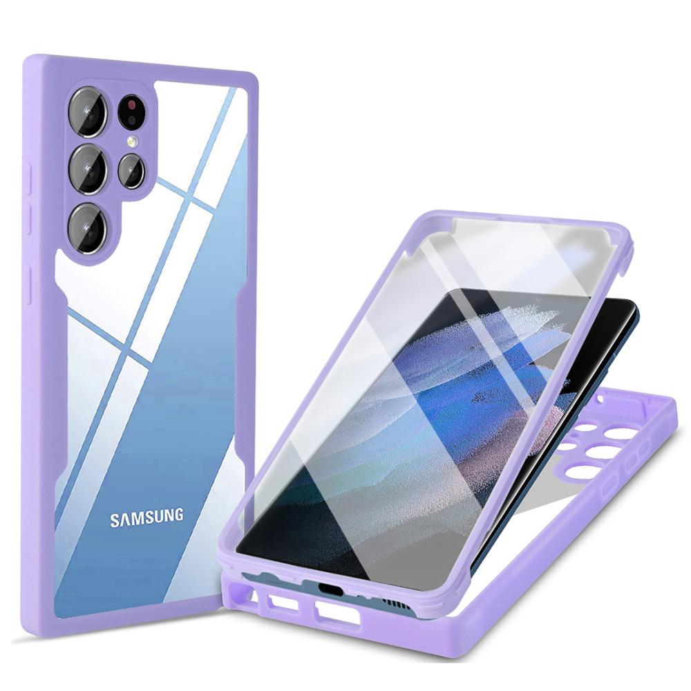 For Samsung Galaxy S23 Ultra Phone Case Camera Lens Protection Acrylic+TPU Phone Cover with PET Screen Film