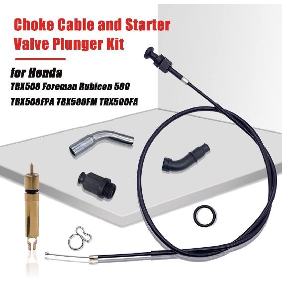 Carburetor Choke Cable And Starter Valve Plunger Kit Compatible With Honda TRX500 Foreman Rubicon 500 Choke Cable TRX500FPA TRX500FM TRX500FA