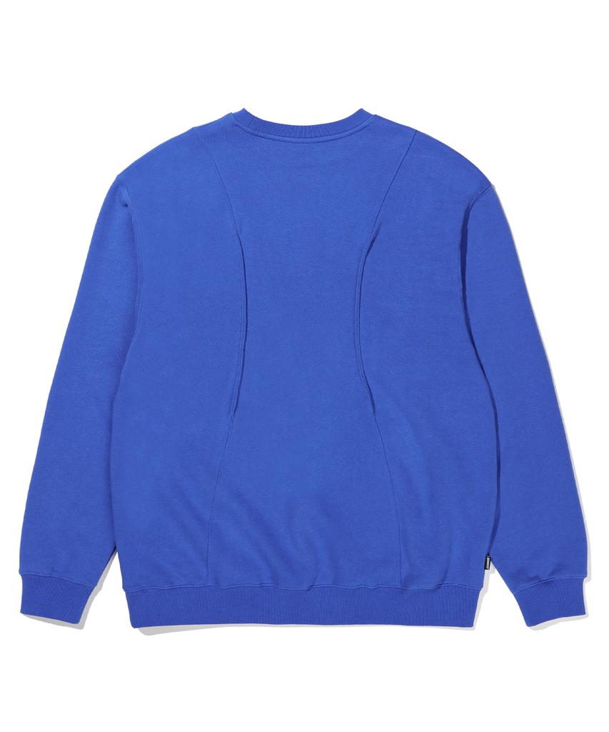 BROWNBREATH W Line Shoulder Crewneck - Blue