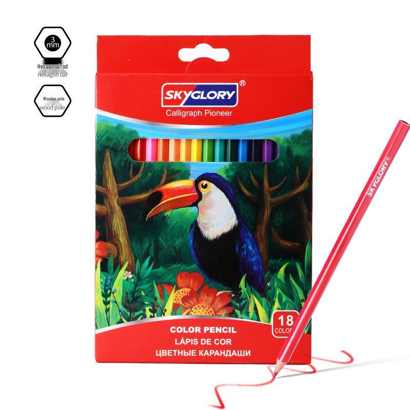 Eco-Friendly Hexagonal Oil-Based Colored Pencils - 48 Color Set for Students