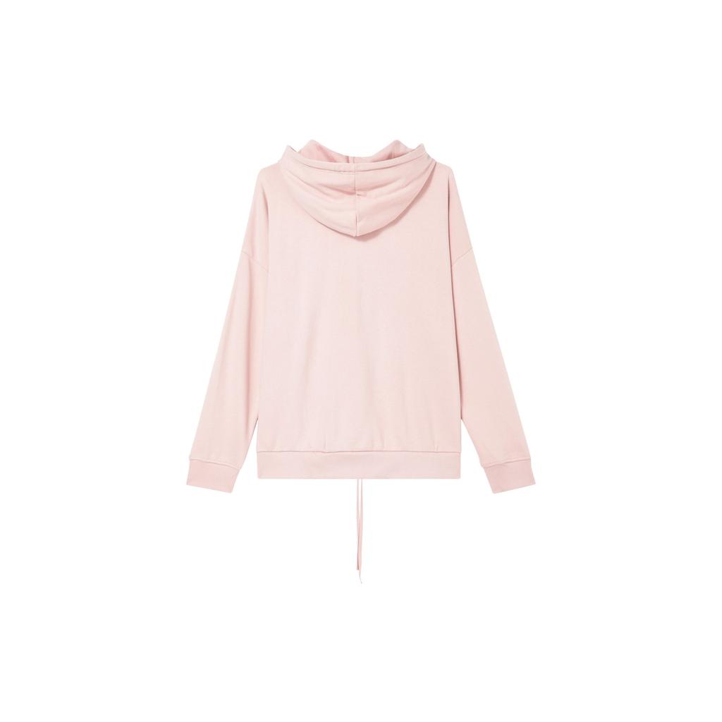 Adidas Originals Cotton Breathable Fashion Versatile Long Sleeve Hooded Sweatshirt Women Sweatshirt Pink EC0782