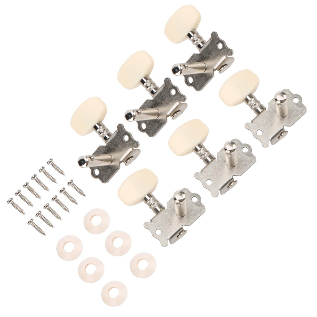 6PCS Guitar String Button Single Hole Steel Column Square Head Folk Instrument Tuning Pegs