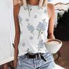 3D Printed Vest Women's Casual Round Neck Vest