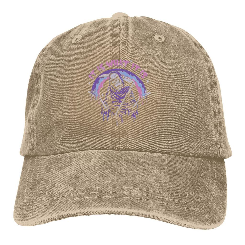 Death It Is What Pastel Goth Grim Reaper Drip Baseball Cap Men Hats Visor Protection Snapback Mexican Skull Santa Muerte Caps
