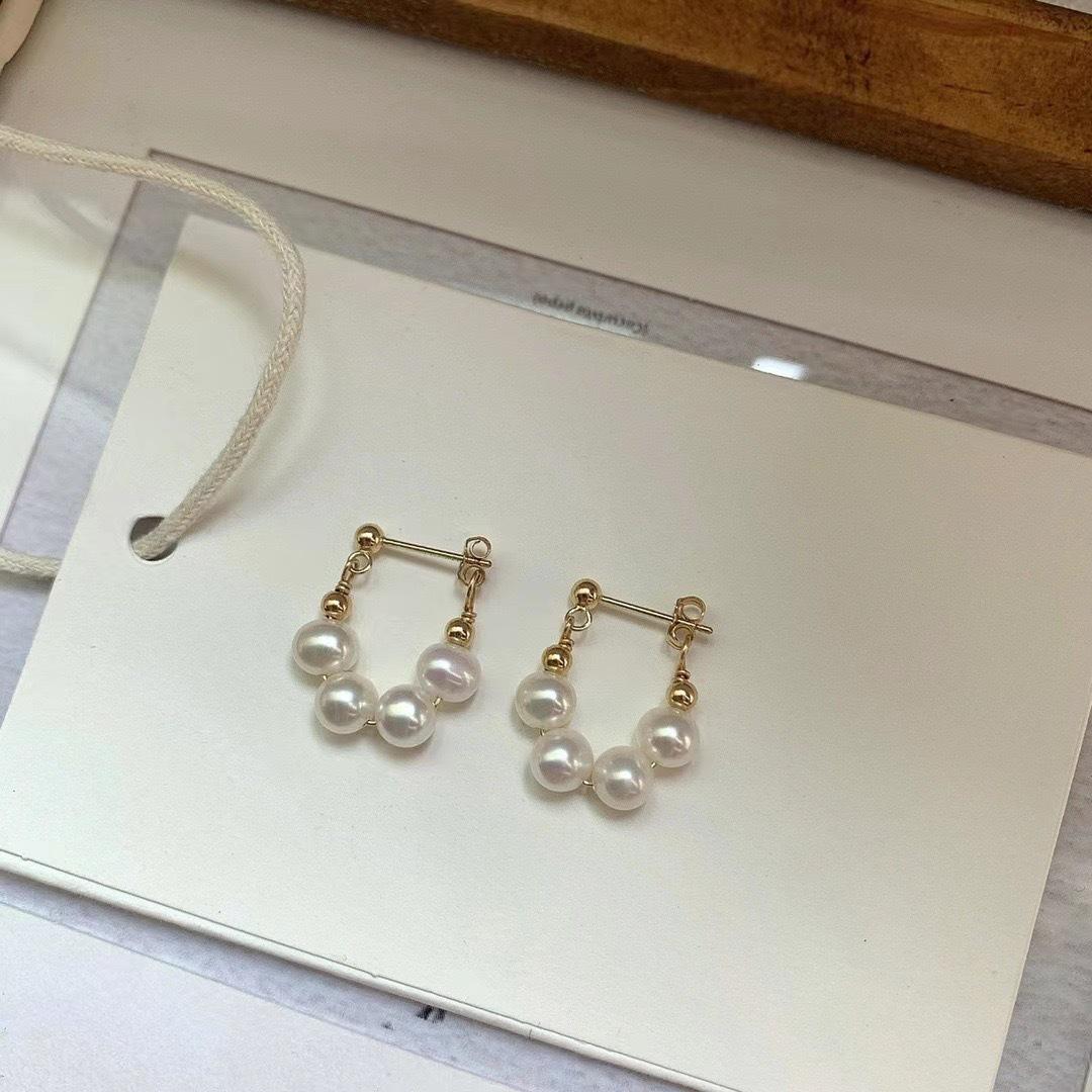 

Серьги-подвески ретро из серебряной иглы S925 с золотым покрытием и натуральным пресноводным жемчугом