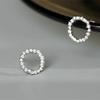 LATS Delicate Small Circle Stud Earrings for Women Gold Crystal Minimalist Summer Jewelry Party Accessories Gift