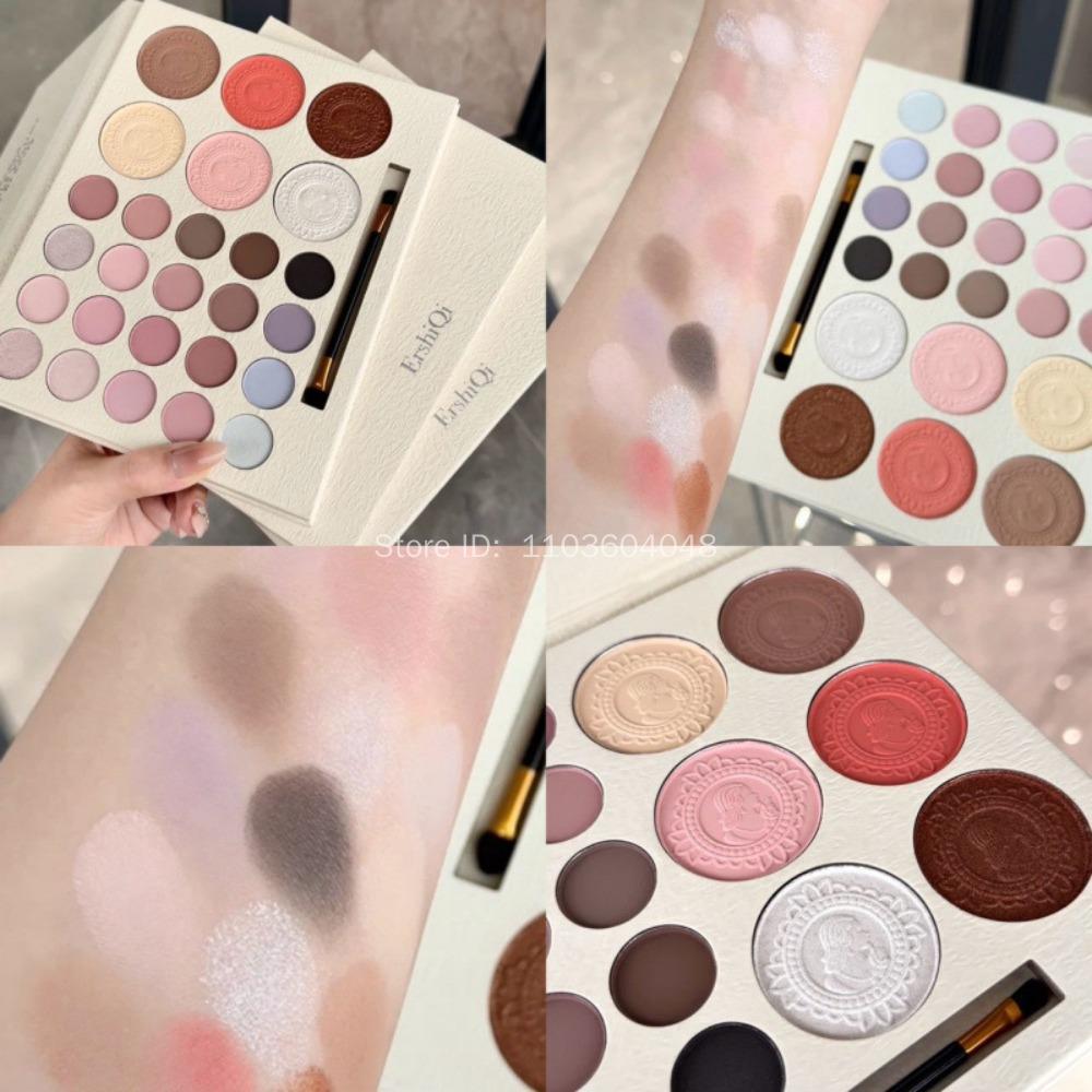 26 Colors Pearl Shimmer Eyeshadow Palette Long Lasting Matte Sequin Glitter Rose Blush Purple Eye Shadows Korean Women Cosmetics