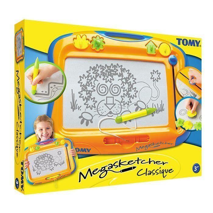 Tomy - mégasketcher ardoise magique - stylo magnétique et tampons magnétiques - mixte - a partir de 3 ans