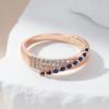 Shiny Blue Natural Zircon Rings For Women Unique  Rose Gold Color High Quality Daily Fine Jewelry