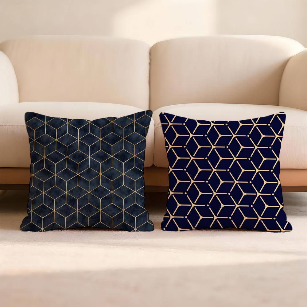 Trendy Creative Print 2 Design Cushion Cover Premium Comfort Reversible Pillow Cove In One Design For Any Room & Car Interior