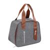 Stylish Oxford Cloth Thermal Lunch Bag - Trapezoidal, Large Capacity, Foldable, Handheld Bento Bag for Students.