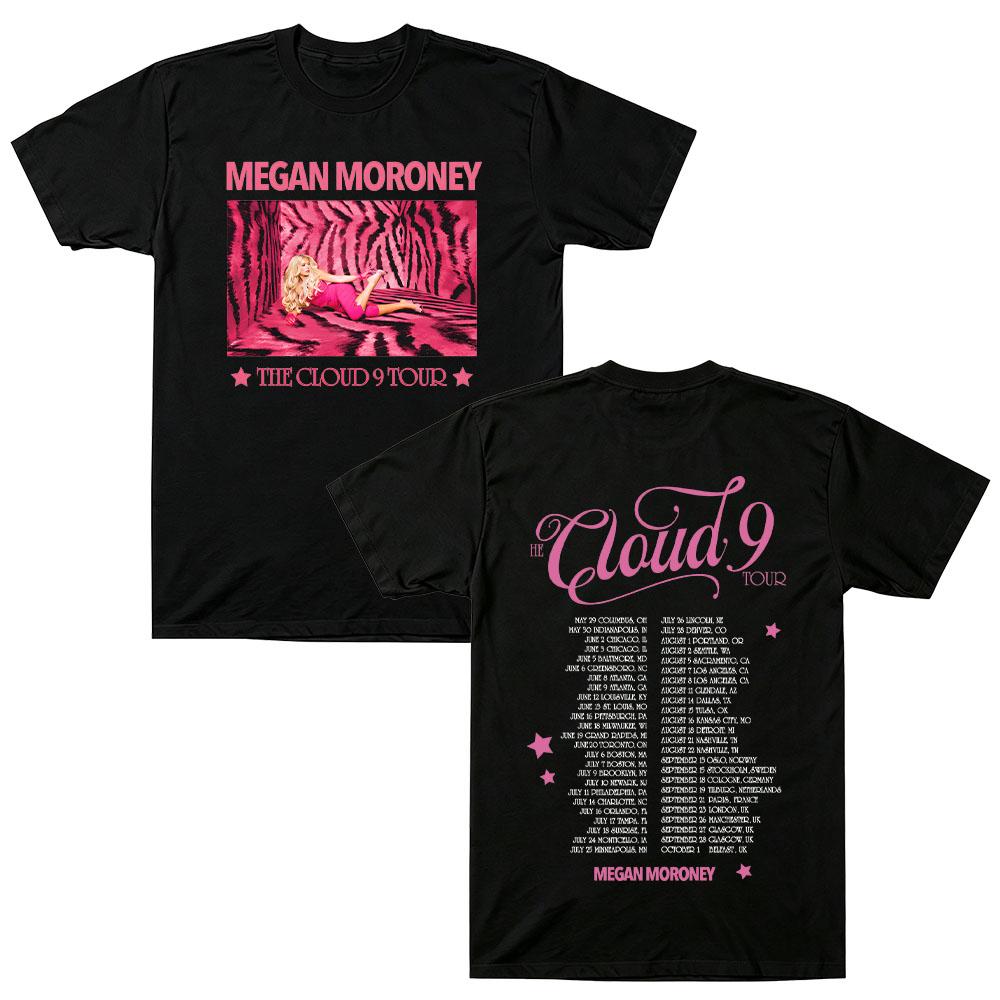 Megan Moroney Cloud 9 Photo Tour Tee Cotton Short Sleeve Round Neck Graphic Print Unisex Casual Fan Gift Comfortable Clothes Y2K