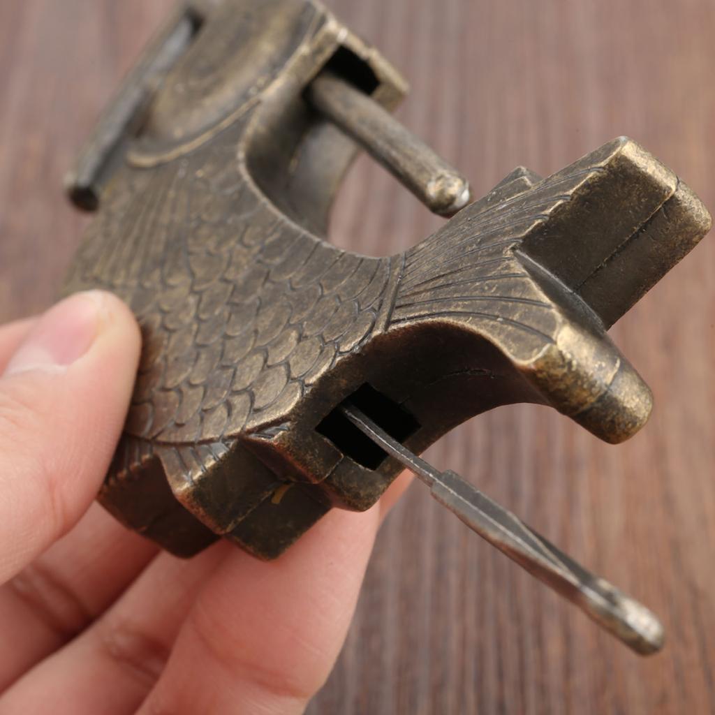 1PC Antique Bronze Old Chinese Lock Retro Jewelry Wooden Box Padlock Lock For Suitcase Drawer Cabinet Hardware Accessories