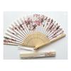 Silk Folding Fan, Bamboo, Simple, Luxury Silk Fan, Short-Rib Fan, Large, for Yukata, Kimono, Traditi