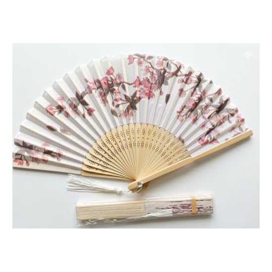 Silk Folding Fan, Bamboo, Simple, Luxury Silk Fan, Short-Rib Fan, Large, for Yukata, Kimono, Traditi