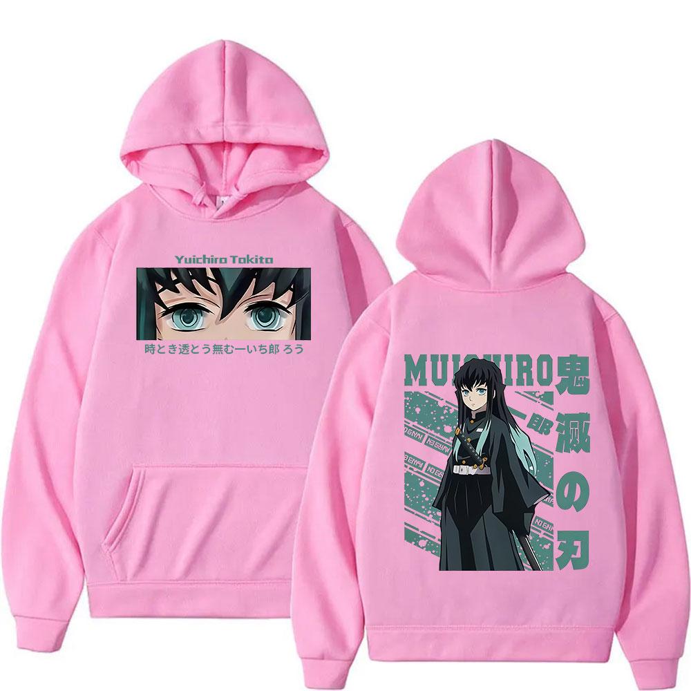 Anime Demon Slayer Grafická Mikina s Kapucí Muichiro Tokito Módní Pulovr Mikina Pánská Dámská Podzim Zima Mikiny Streetwear
