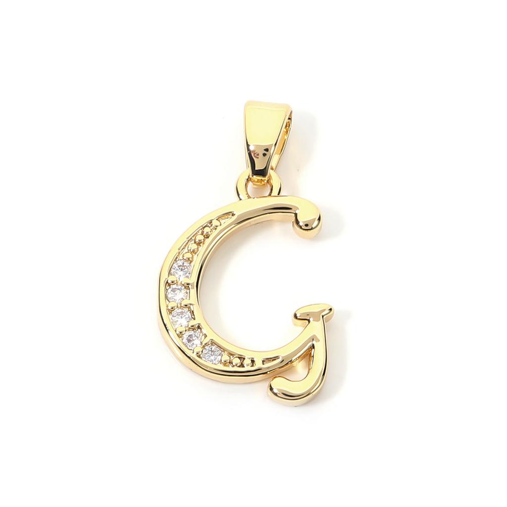 Fashion Gold Plated Letter Charms Alphabet A-Z Zircon Metal Letter Pendants For Jewelry Making DIY Bracelet Necklace Accessories