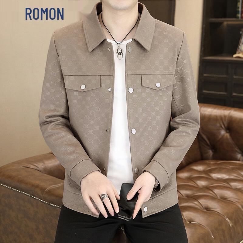 ROMON Men s Casual Lapel Jacket XL