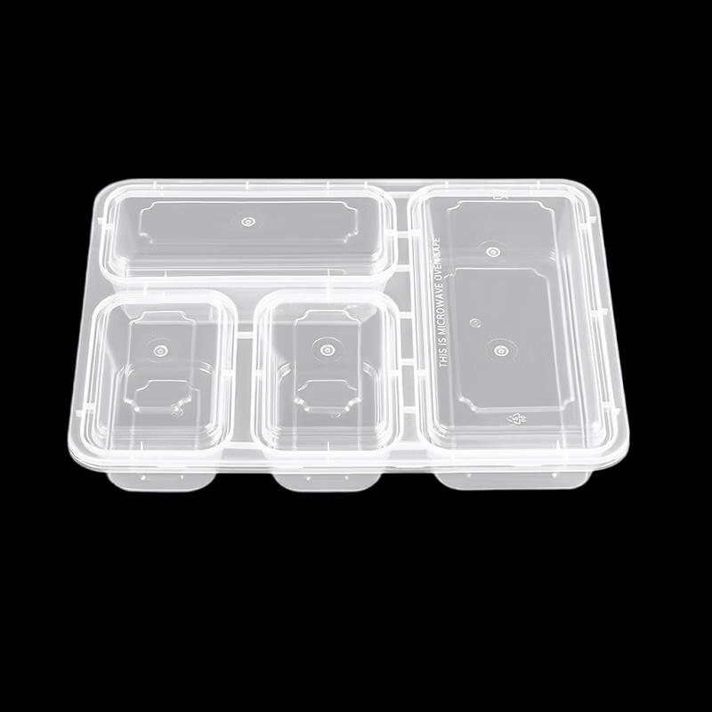 Yipan 1250ml Disposable 4-Compartment Lunch Box