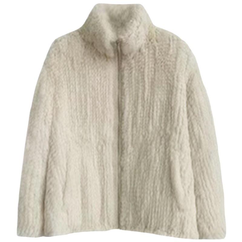 New imitation Rex rabbit fur coat women's winter short lamb plush loose stand-up collar fur coat