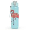 1PC Retro Pink Flamingo Illustration 750ml Color Plastic Sports Water Bottle Leakproof Flip Straw Lid Suitable for Sports Office Home Use