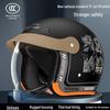 Junhao Electric Motorcycle Helmet with Hidden Lens - Unisex DOT-Certified Retro Harley Style