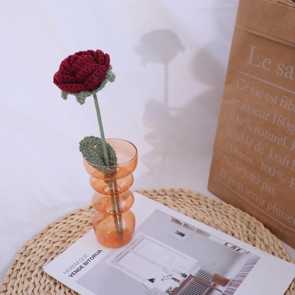 

Reusable Simulation Knitting Rose Lifelike Fake Flower Artificial Rose Flower Party