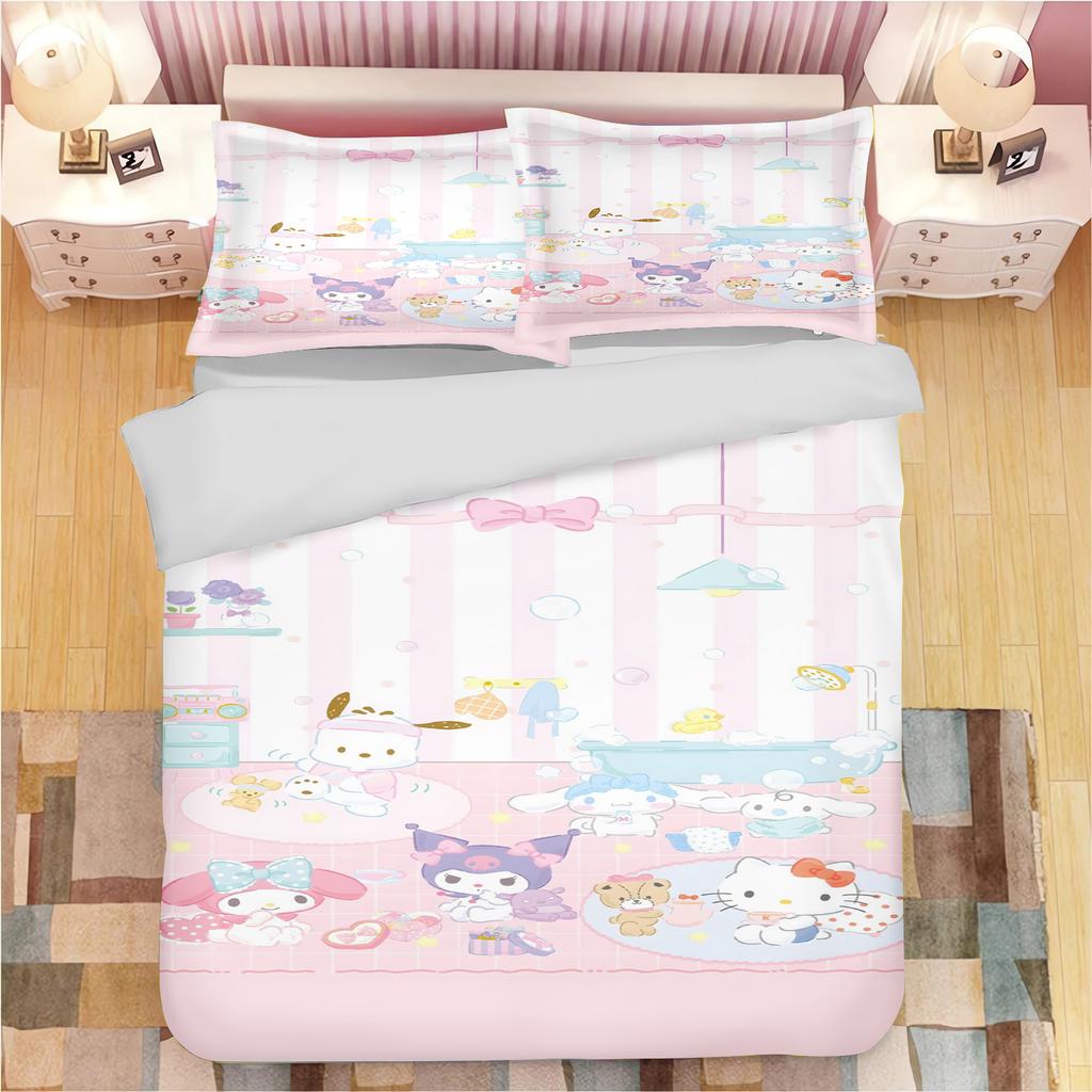 Sanrio Pochacco Duvet Cover Set Comforter Bedding 3D Children'S Bedding Set 3-Piece 1 Quilt Cover King Size