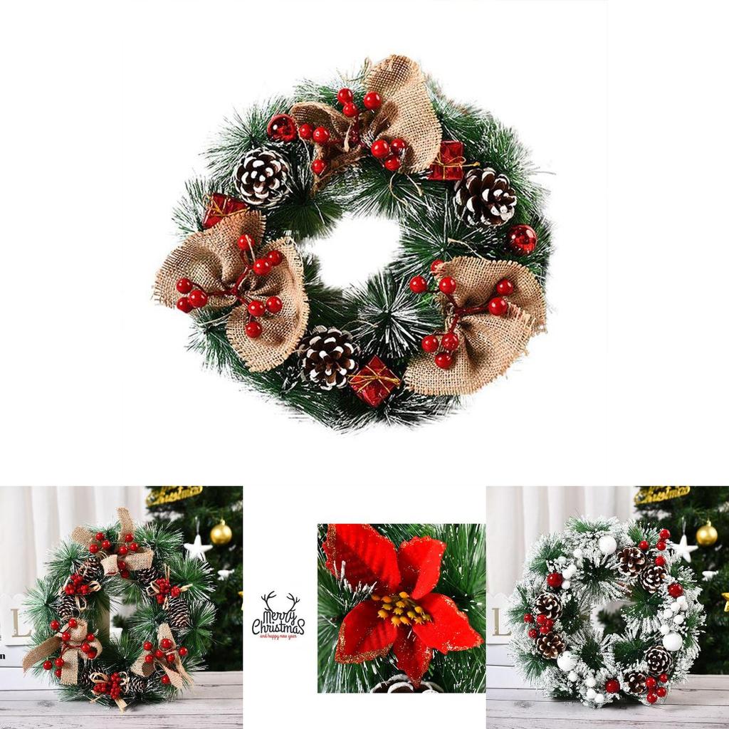 Beautifully Crafted Christmas Wreath Featuring Pine Cones And Elegant White Accents For Your Home