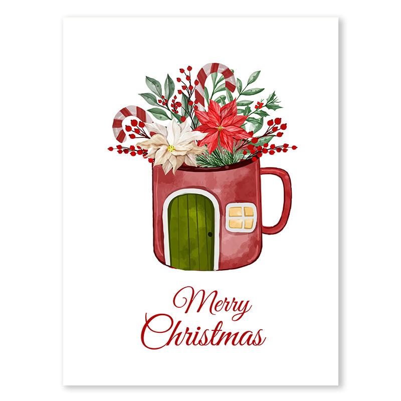 Christmas Cane Candy Decoration Wall Art Stocking Gifts Canvas Painting Jingle Bells Little House Poster Living Room Decoration