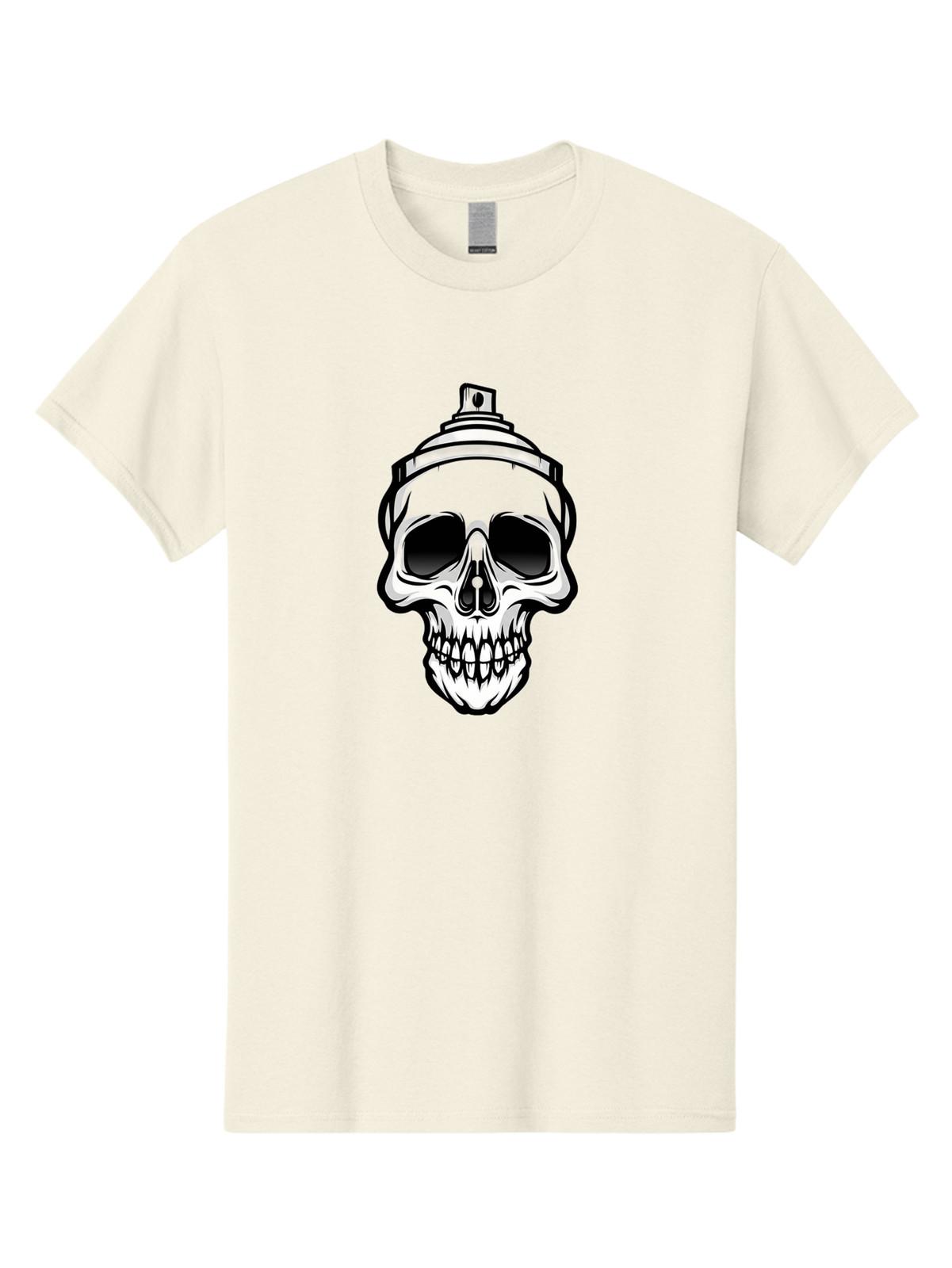 Spray-Paint-Skull Mens Graphic Tee, 100% Cotton, Casual Summer Wear S разноцветный