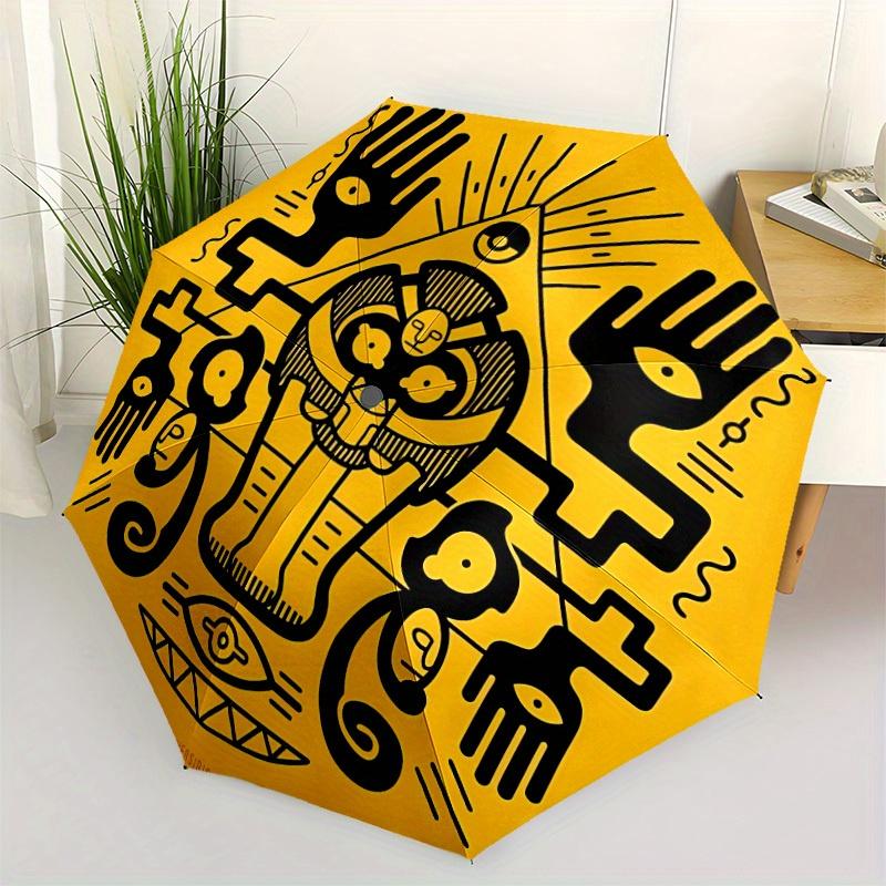 1pc Eyes Hands Auto Open/close, All-Season Portable Folding Umbrella for Women & Men, Travel, Everyday, Formal Events - Compact Luxury Parasol, Outdoo