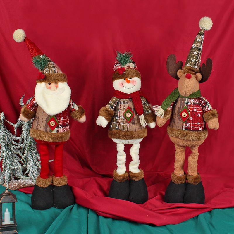 Christmas Doll Telescopic Snowman Santa Claus Elk Standing Doll Ornament Xmas Gifts Home Room Party Decoration Holiday Gifts