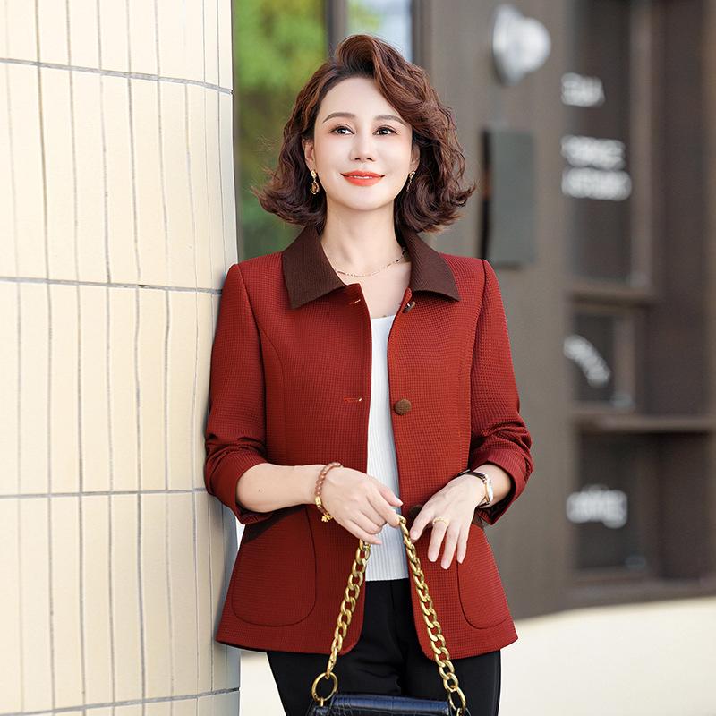 Women's Fashionable Spring & Autumn Cardigan - Short Style for Middle-Aged & Elderly Women