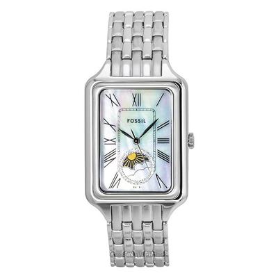 Raquel Stainless Steel Sun Moon Multifunction Mother Of Pearl Dial Quartz ES5400 Women's Watch