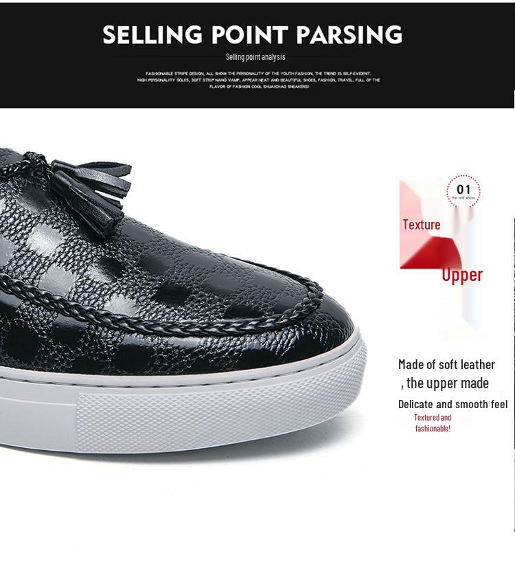 Men's British Style Leather Tassel Loafers - Slip-on, Pointed Toe Formal & Casual Shoes