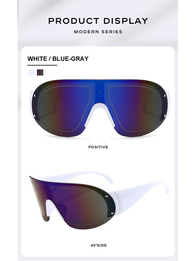 Windproof UV-Protection Sunglasses: Stylish Unisex Large Frame for Outdoor Fashion