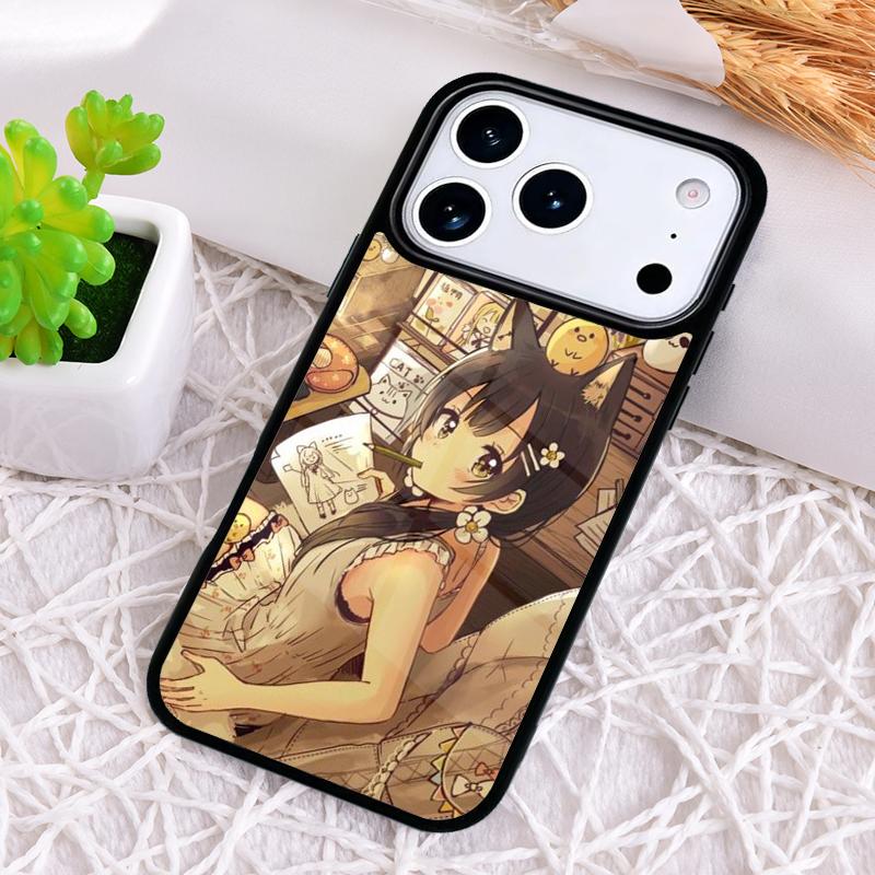 Anime Cat Girl Phone Case for iPhone 17 Air 16 15 11 12 14 13 Pro Max Shockproof Cover