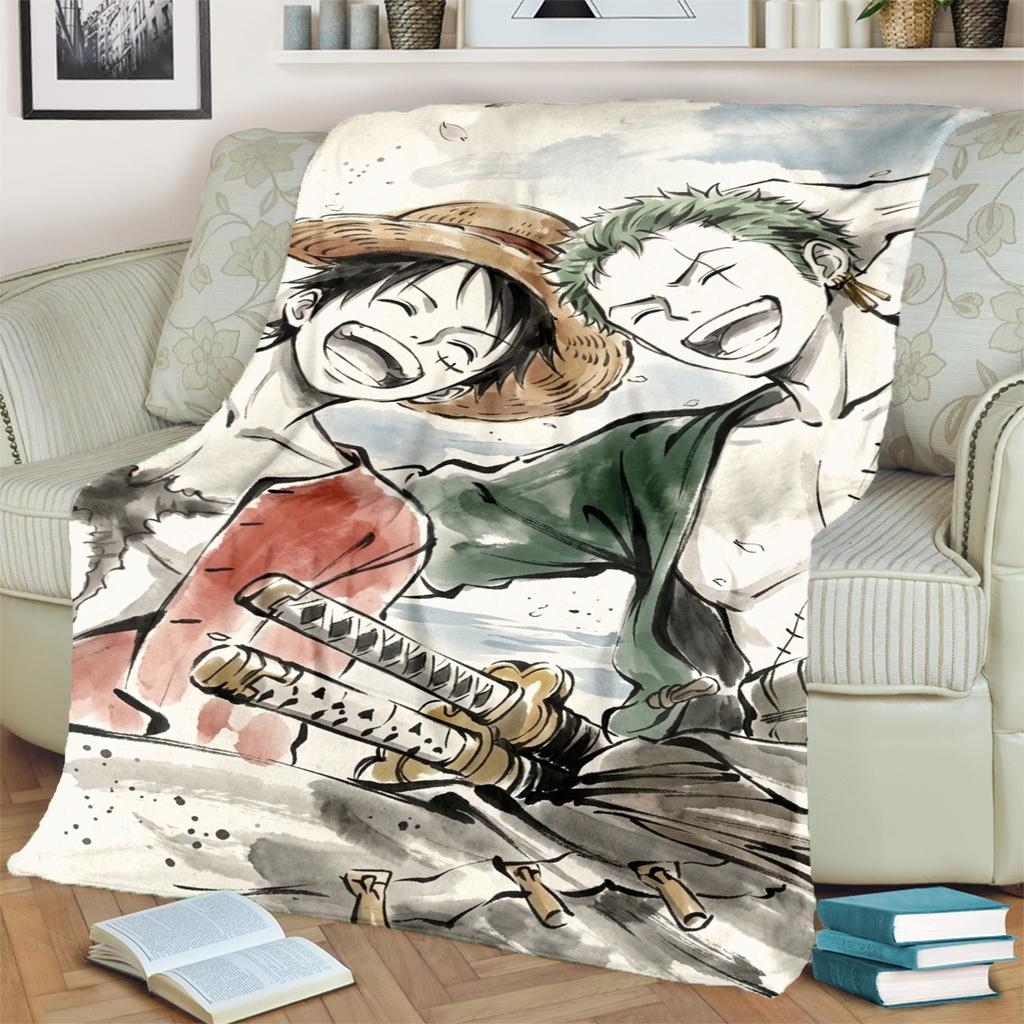 Warm "ONE PIECE" Flannel Print Blanket for Bedrooms, Sofas, Beds, Chairs, Picnics, Camping and Travel