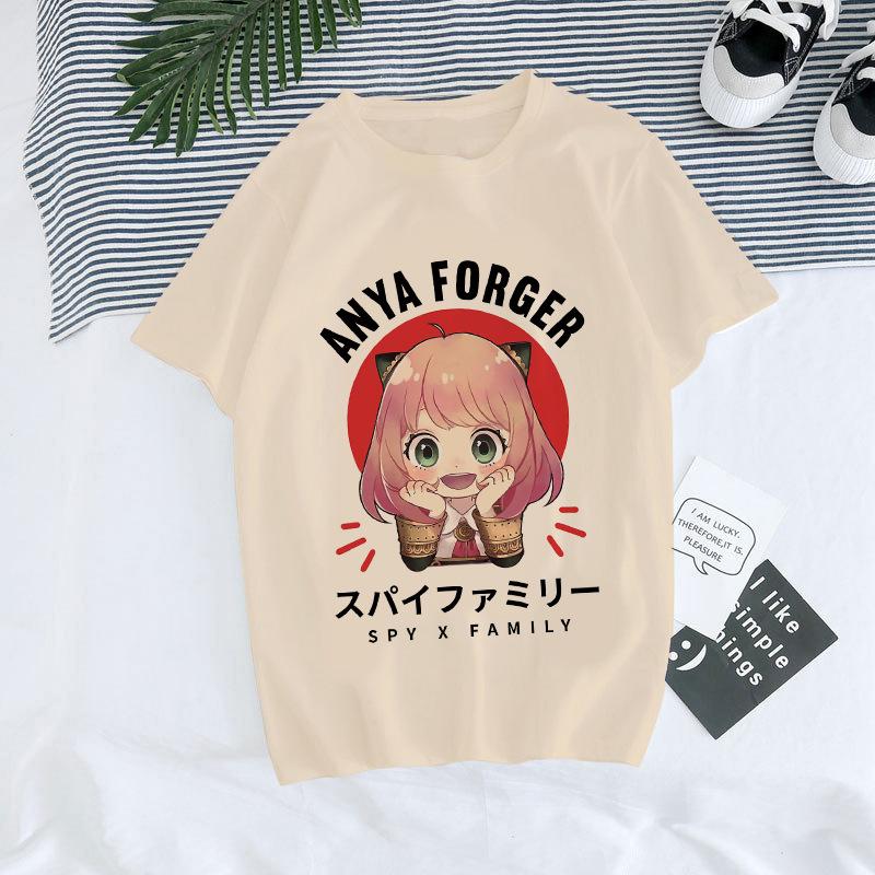 Japanese Anime Spy X Family Anya Forger Graphic Print T Shirt Streetwear Men Women Fashion Short Sleeve Unisex T Shirt Tops